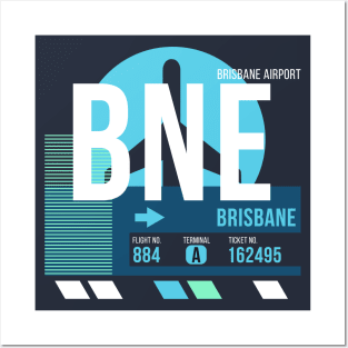Brisbane (BNE) Airport // Sunset Baggage Tag Posters and Art